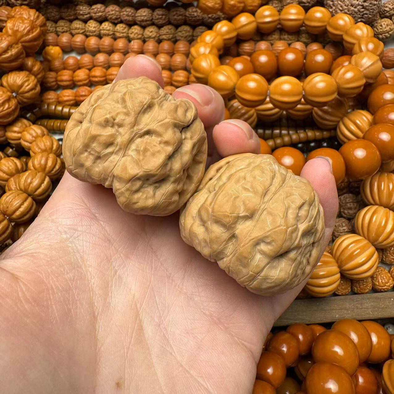 34-35mm左右蛤蟆头文玩核桃矮桩金蟾手玩延庆文玩核桃蛙蛙