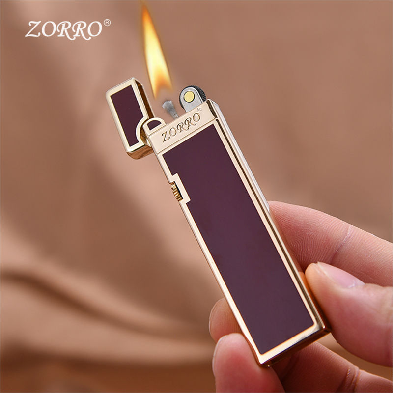 ZORRO煤油打火机高颜值纤巧细长条火机创意老式砂轮男士礼物