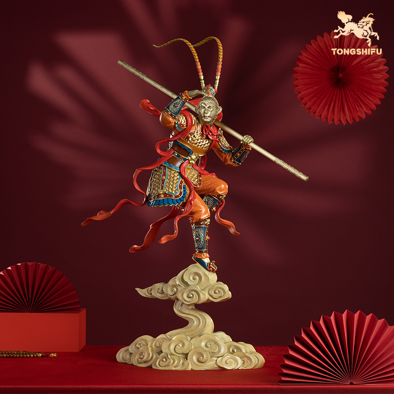 铜师傅 《祥云瑞气》客厅桌面齐天大圣孙悟空铜摆件 家居装饰品