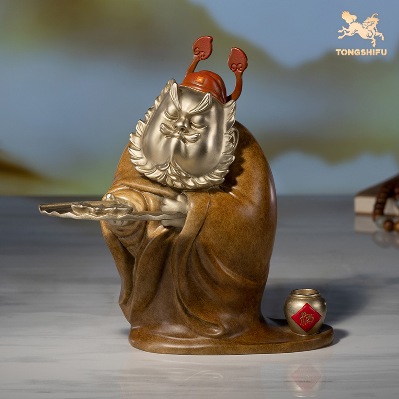 【孤品】铜师傅 《福到》客厅桌面铜钟馗摆件 家居装饰工艺品