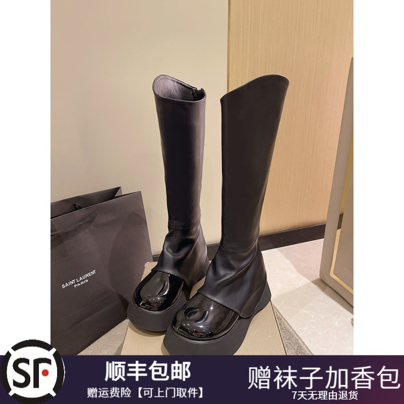 大东瑟弹力靴小个子骑士靴显瘦显高厚底增高长筒靴高筒靴瘦瘦靴女