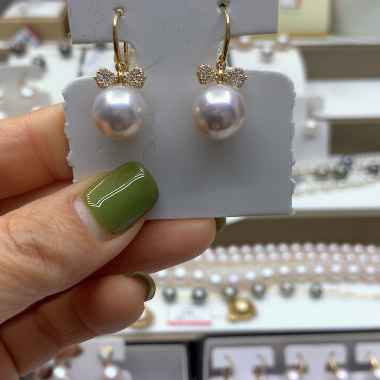 【闪购商品】淡水珍珠耳饰18K金镶嵌