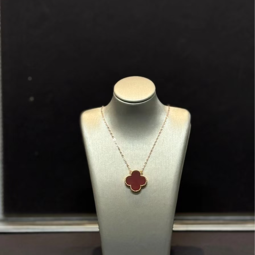 【MIYA珠宝】18K  红玛瑙四叶草套链