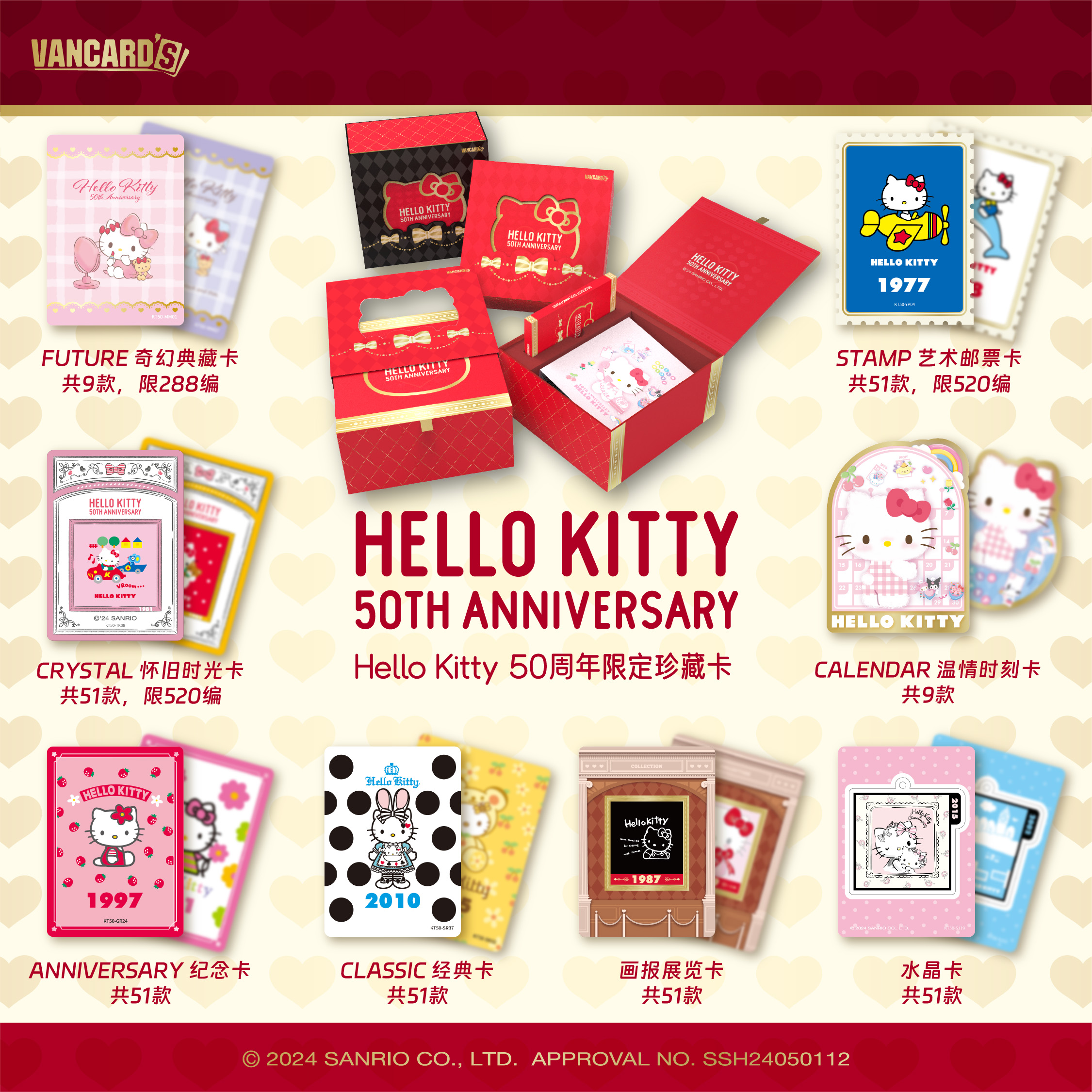 【Hello Kitty】万画云游Hello Kitty50周年限定珍藏卡盲盒（代拆盒）