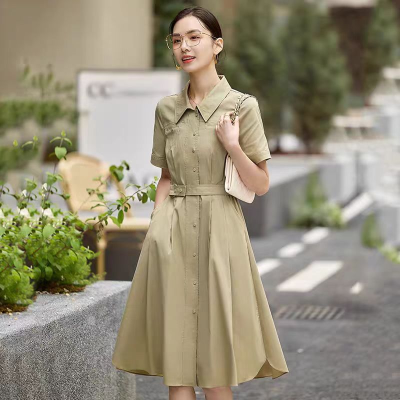 【L42】CA小众夏季法式收腰修身显瘦设计感时尚休闲百搭女装连衣裙
