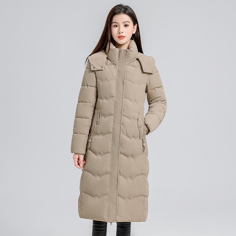 2024冬季新款长款过膝棉衣女加厚显瘦棉服整张棉不起驼棉袄外套女