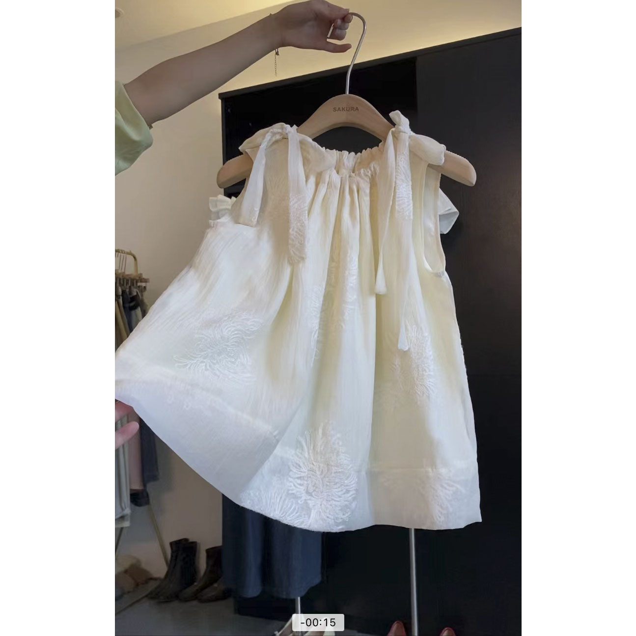 璎婲sᴀᴋᴜʀᴀ【知意】媛新中式国风蝴蝶结系带无袖背心刺绣气质衬衫