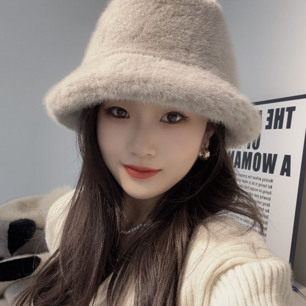 秋冬季新款时尚欧貂仿貂绒公主帽渔夫帽百搭韩版网红保暖绒帽