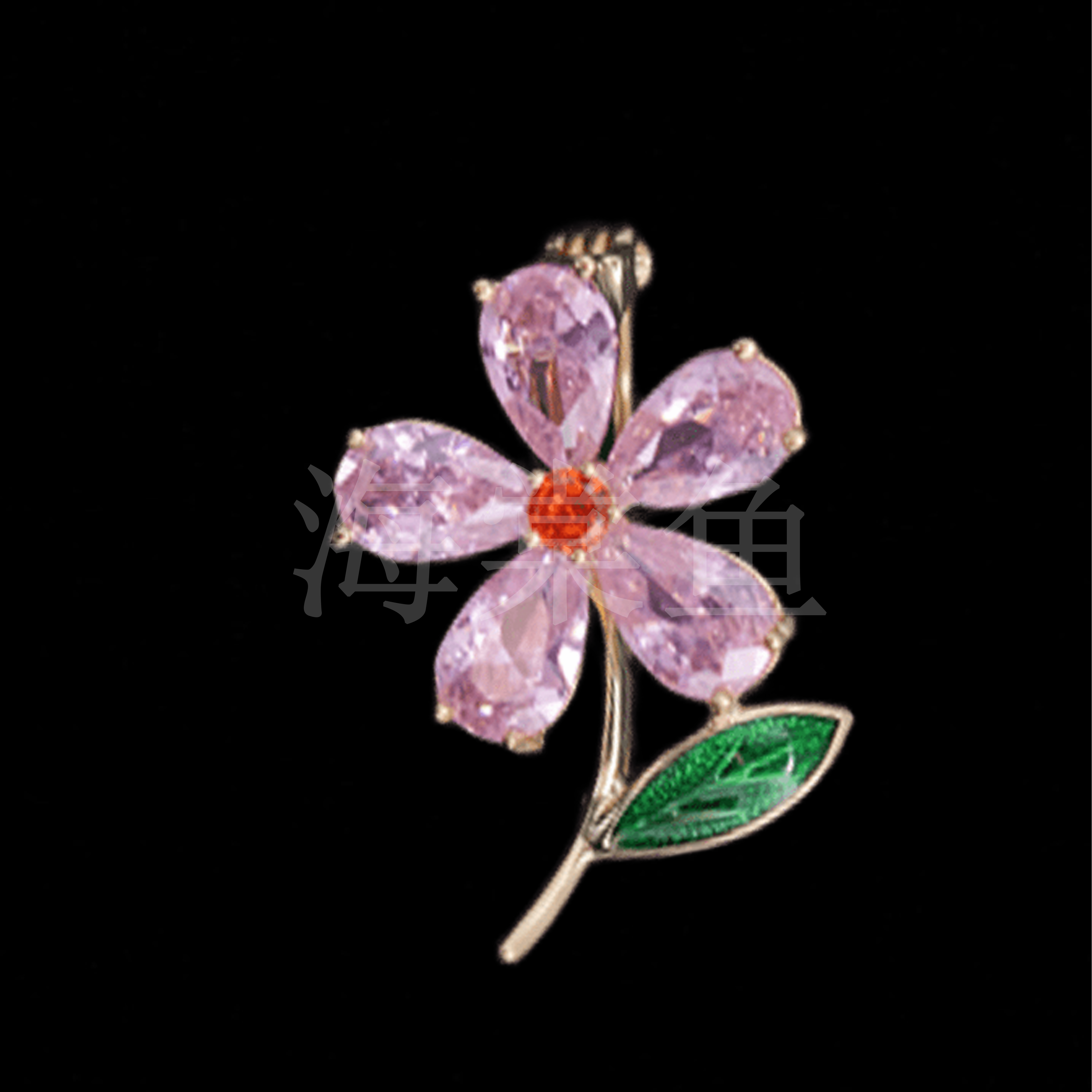 铜合金合成锆石胸针 MN602迷你精致小花朵《粉》胸针