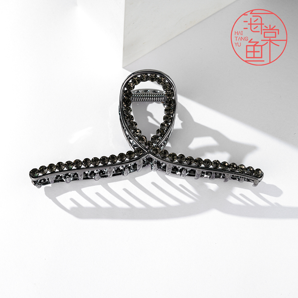 FJ3131黑底浅香槟简约抓夹