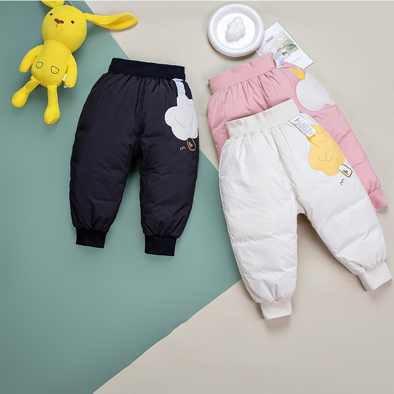 反季清仓男女童防寒羽裤新款高腰中小童儿童宝宝加厚外穿保暖裤子