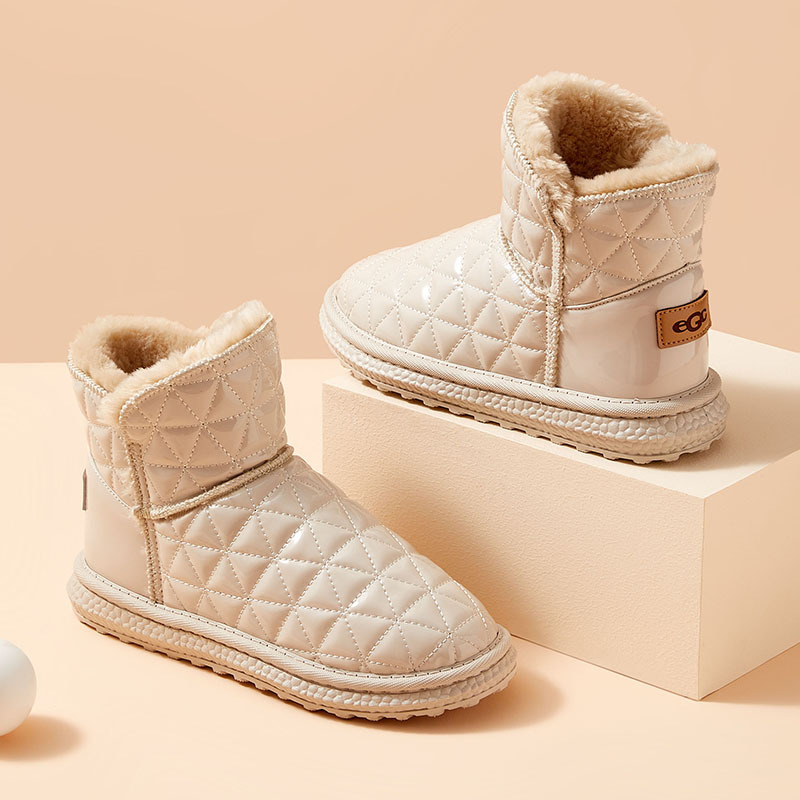 蚂蚁之恋 防水皮面时尚女款保暖外穿雪地靴 1双装