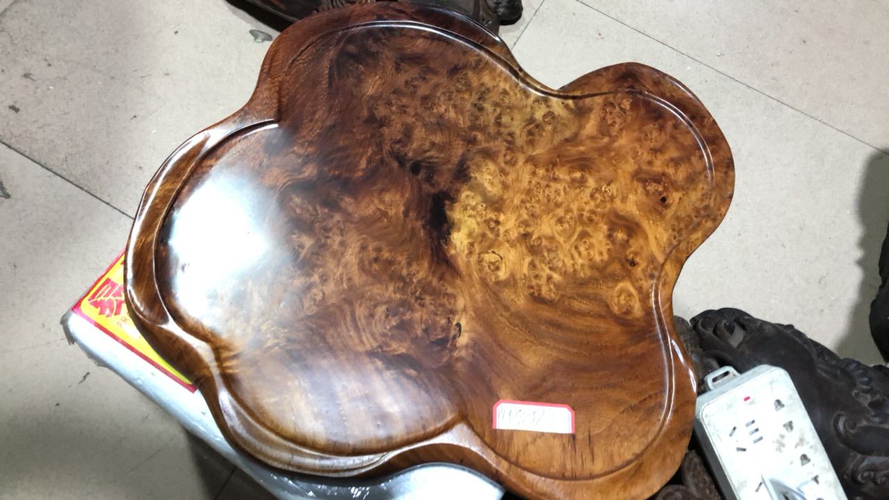 缅甸花梨木榴疤茶盘长34.宽40