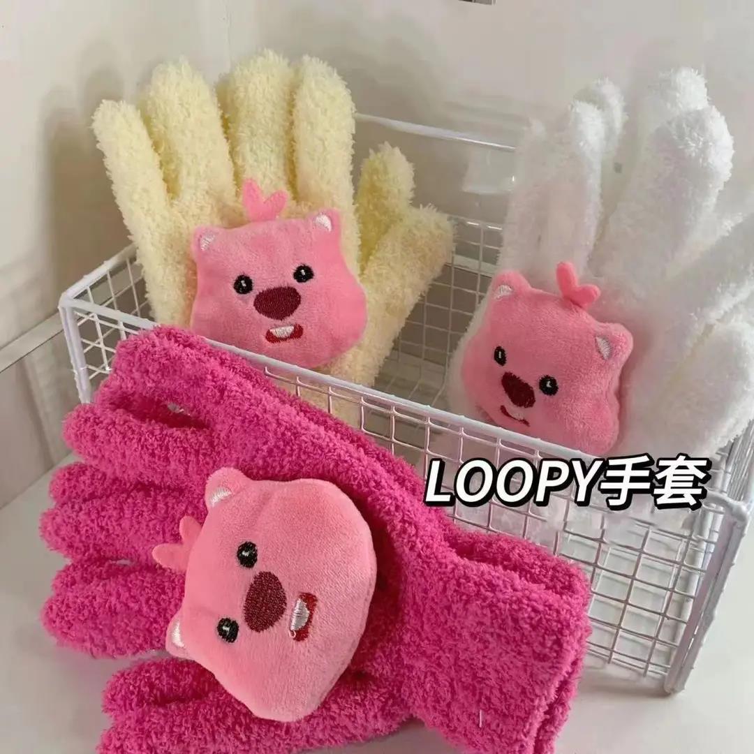 （公主请下单）可爱loopy保暖手套防寒防冻棉户外骑车ins小海狸冬