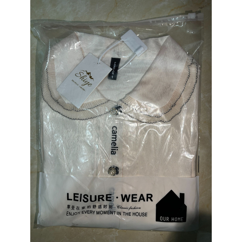 新小香风柔软冰雪丝长袖长裤不带胸垫气质睡衣套装女时尚轻奢