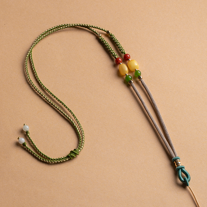 非金属布艺项链 手工编织可调节吊坠挂绳女时尚百搭挂脖吊坠绳