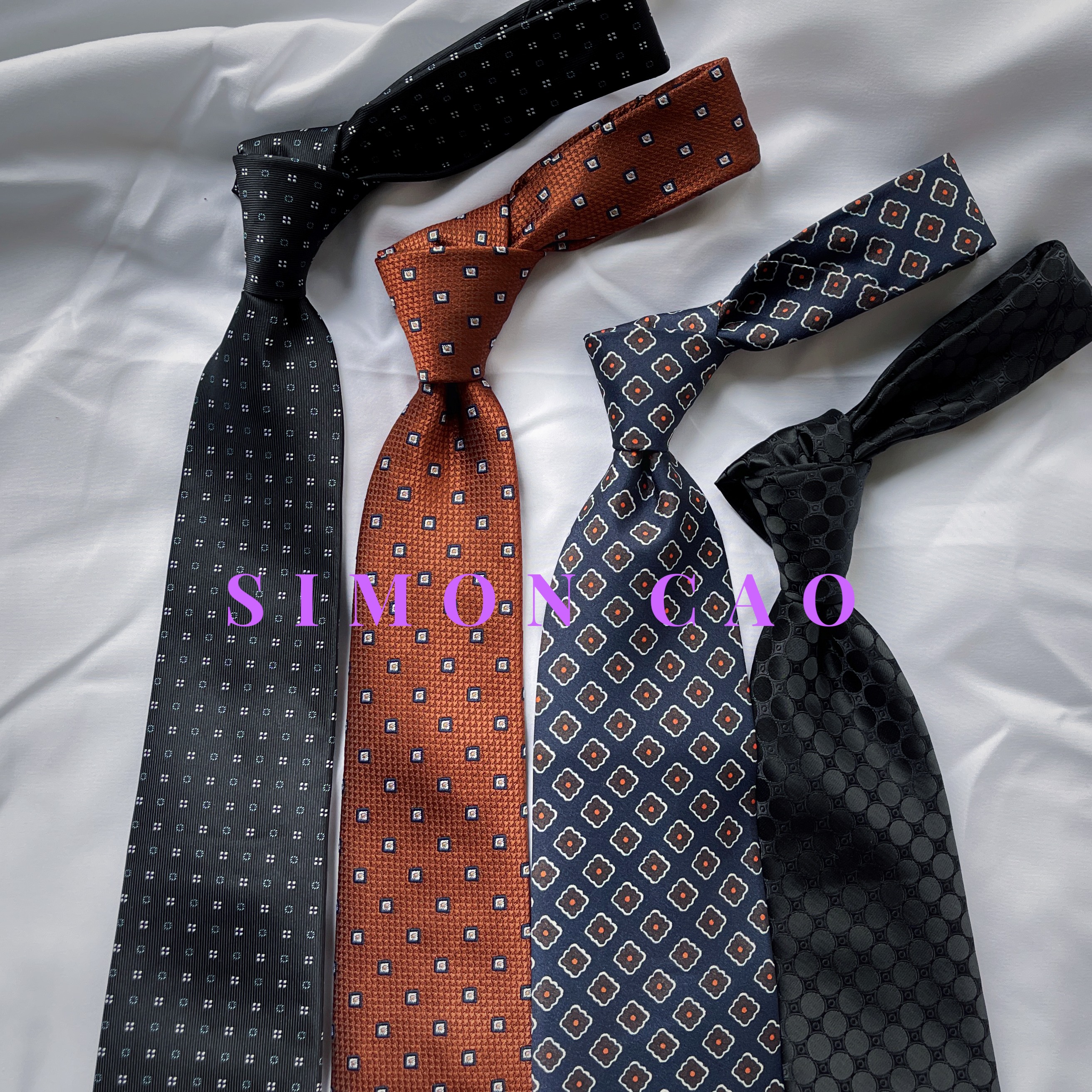 【西蒙曹】时尚通用印花半手工手打领带  