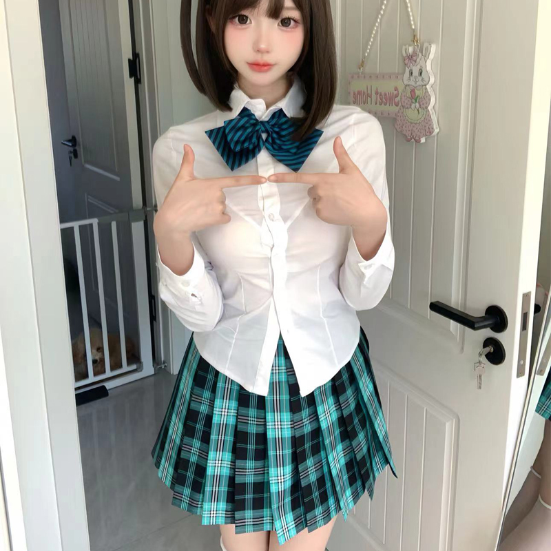 甜嗑原创【初音格】正版jk格裙女学院风百褶裙日系学生半身裙短裙