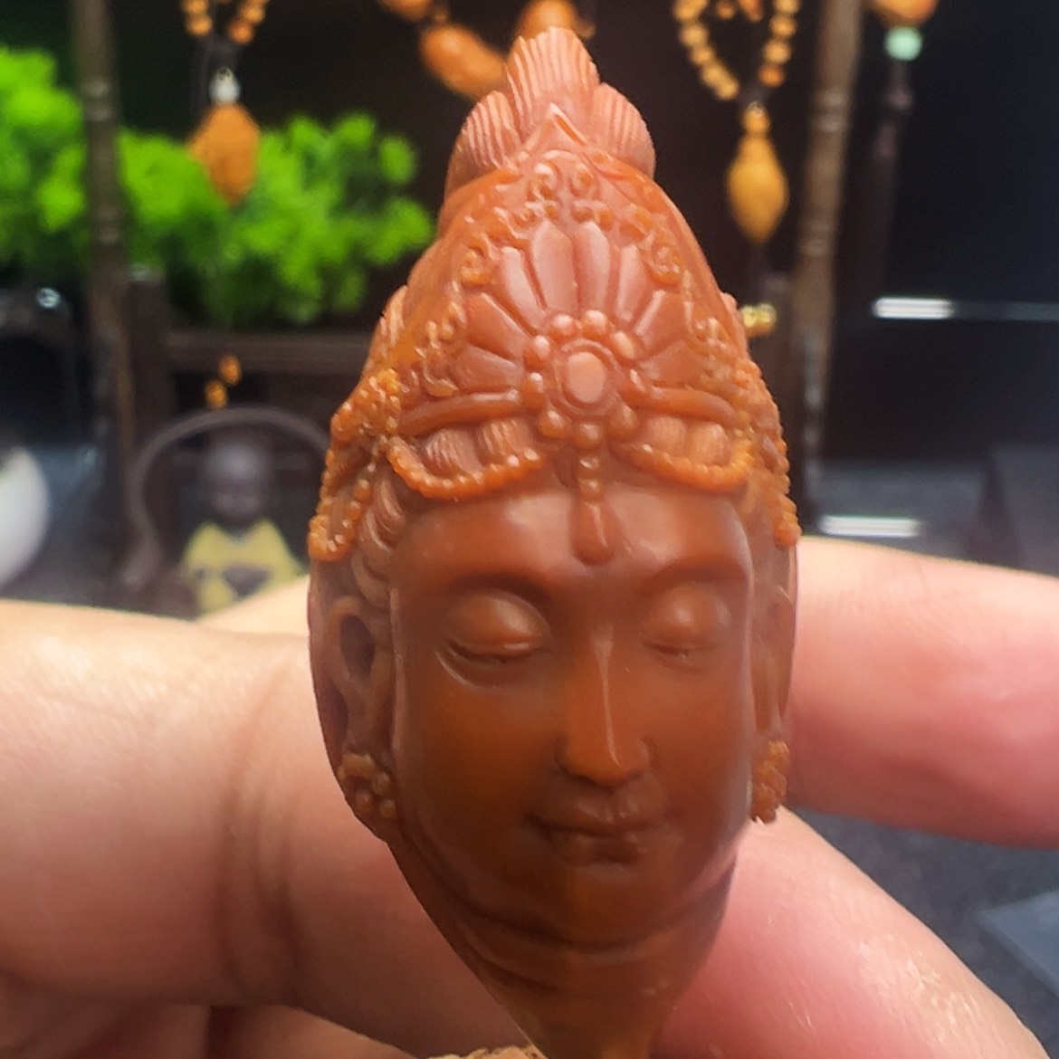 【闪购商品】观音单籽核雕李*陆