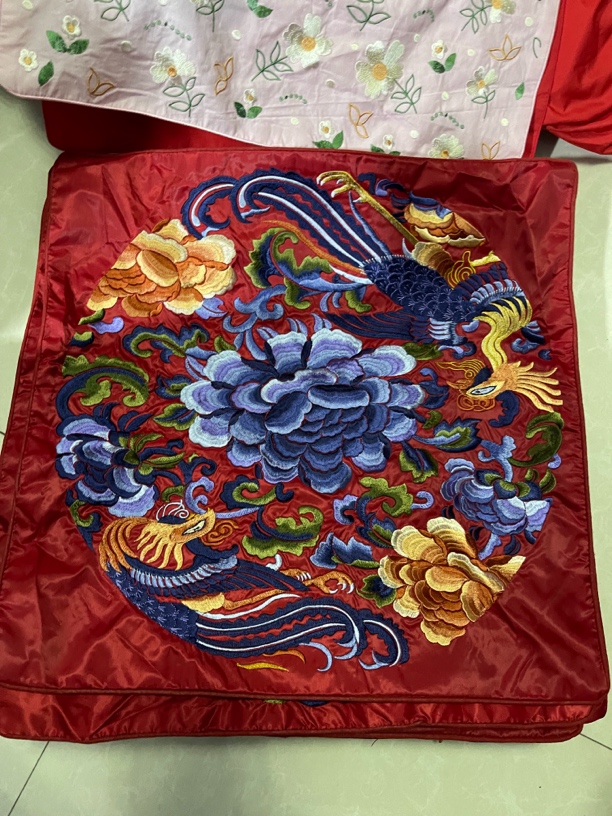 喜庆刺绣腰枕新中式大号抱枕套家用沙发靠垫