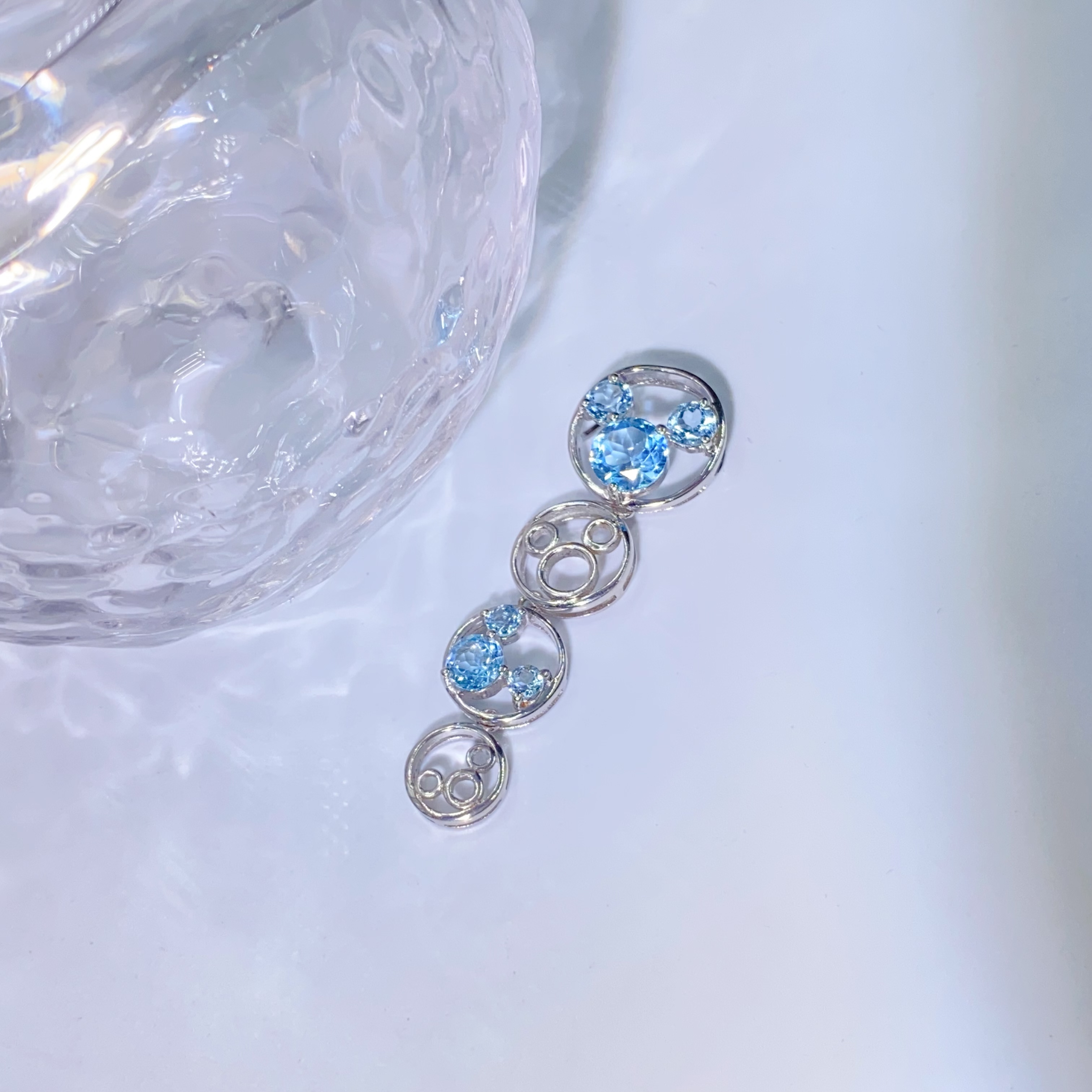 S925银托帕石吊坠时尚精美气质轻奢