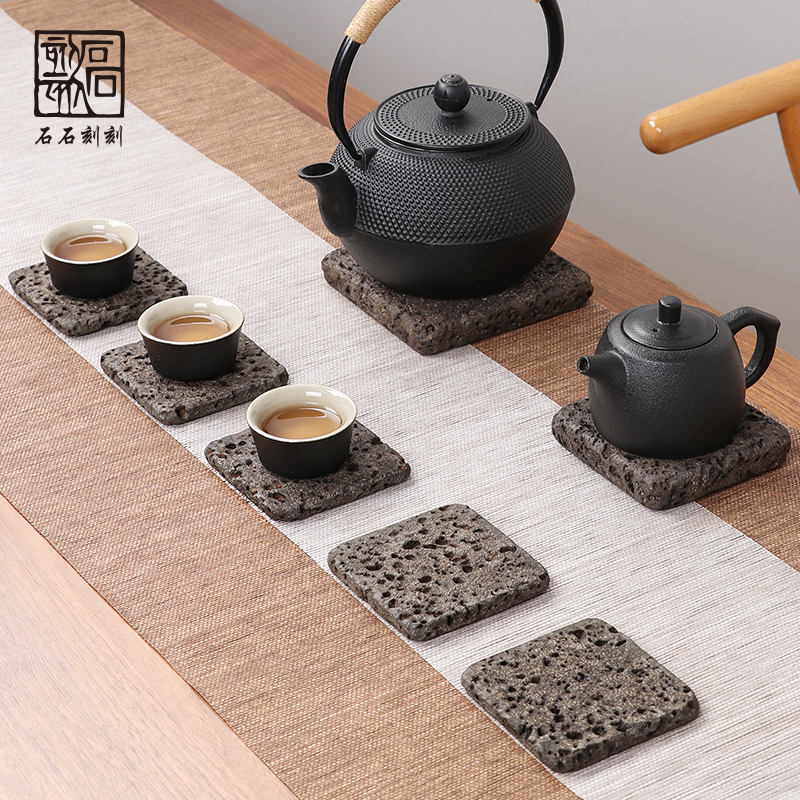石石刻刻天然石茶垫杯垫茶杯垫茶道功夫茶杯托创意隔热功夫茶托