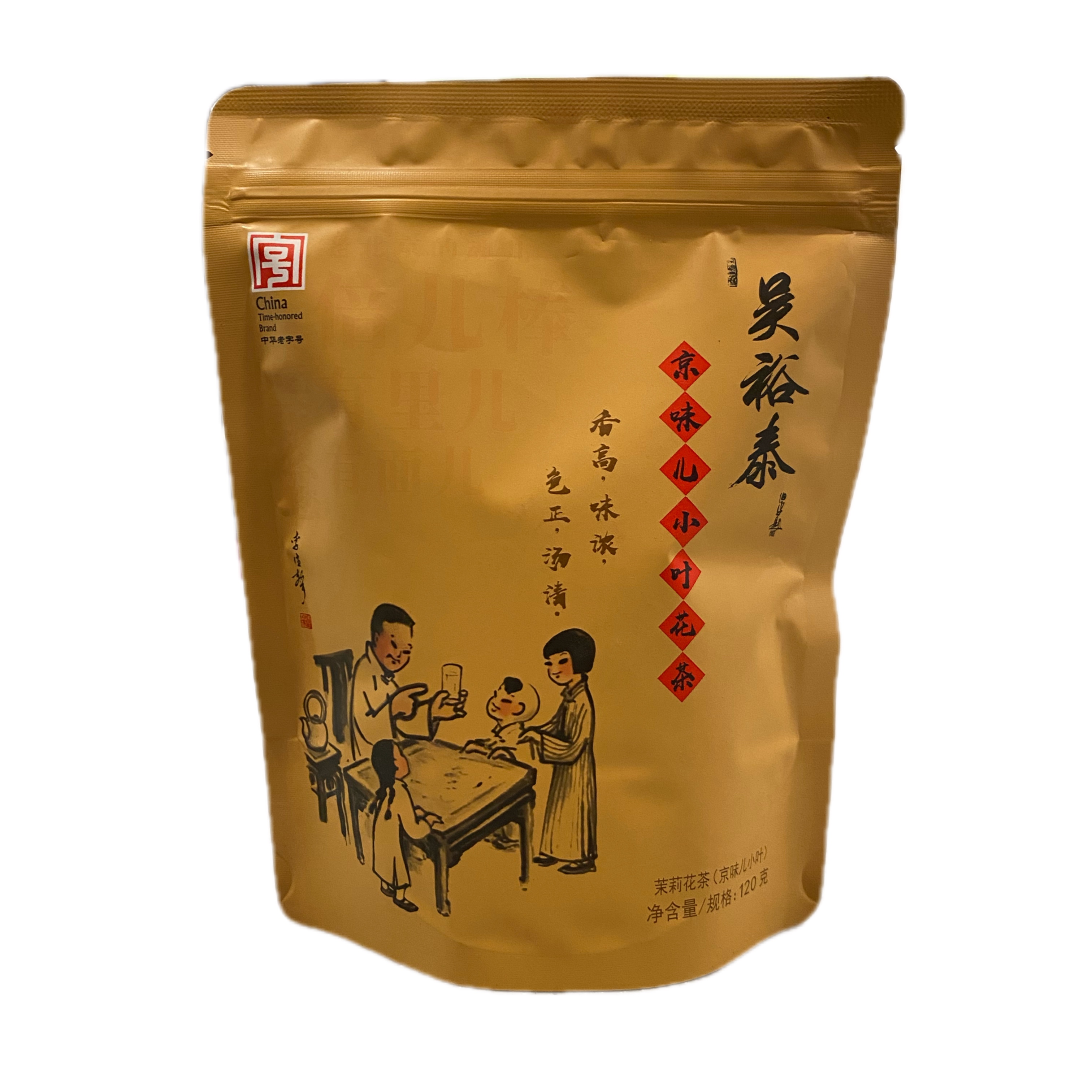 吴裕泰 特种茉莉花茶京味儿小叶袋装120g茶业老字号