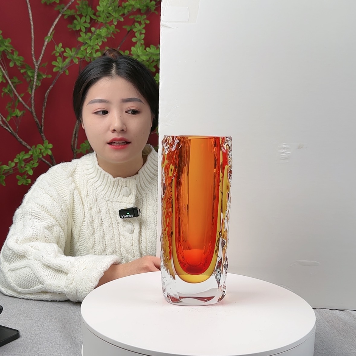 【闪购商品】玻璃茶宠琉璃花瓶（尺寸25*15）