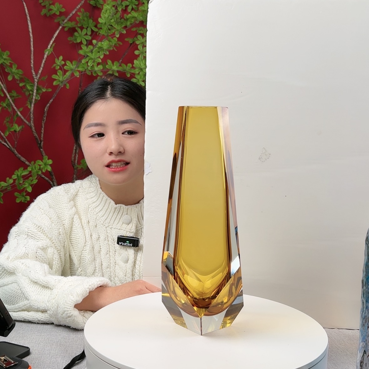 【闪购商品】玻璃茶宠琉璃花瓶（尺寸32*12）