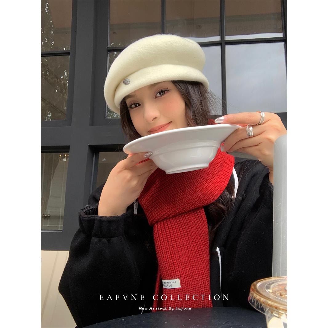 高级版好版型羊毛贝雷帽女秋冬新款大头围百搭纯色画家帽显脸小