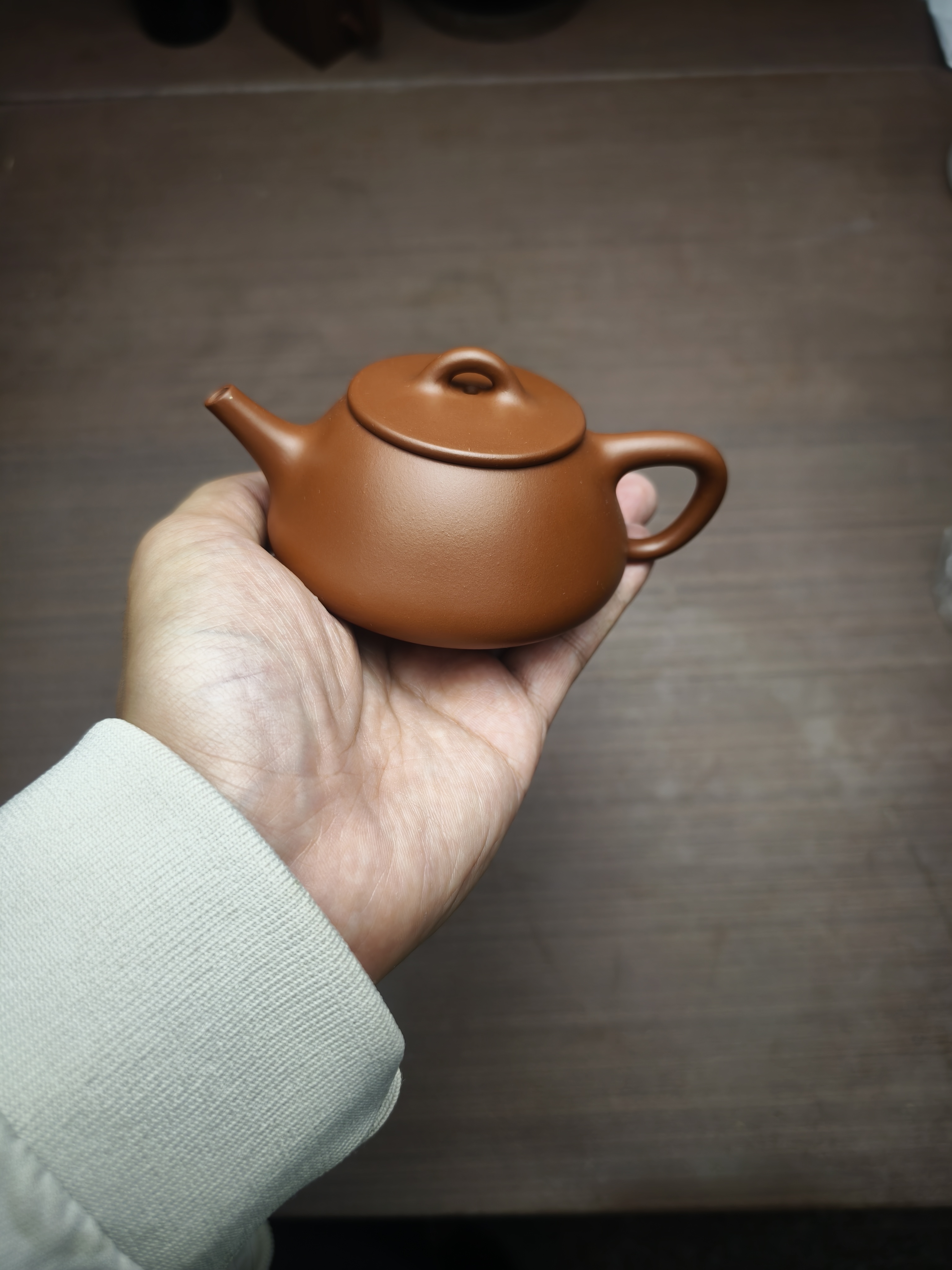 小石瓢 全手工紫砂壶原矿红泥容量130ml左右家用泡茶器