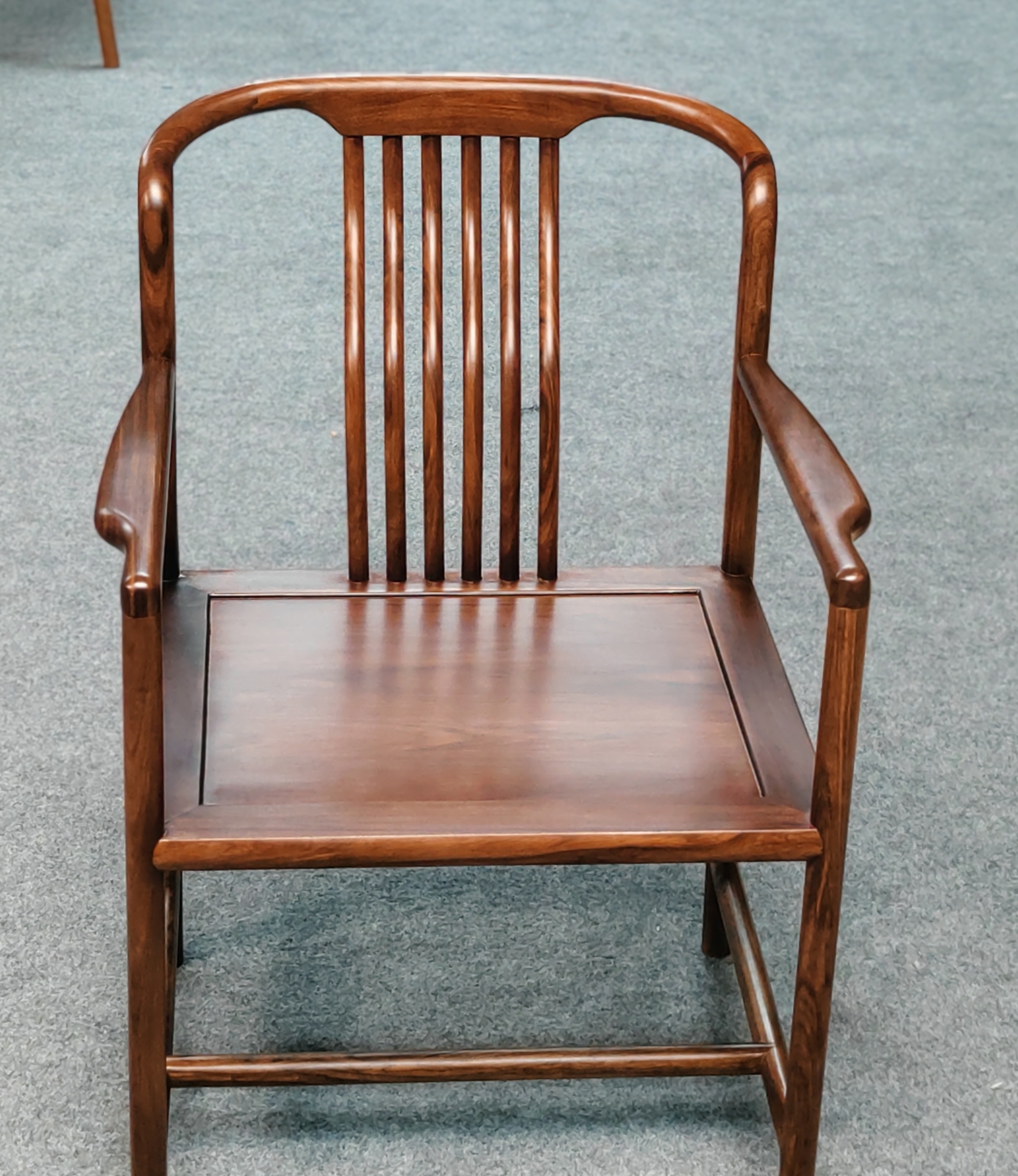 加蓬乌金木流梳椅家用简约茶桌椅禅意实木椅