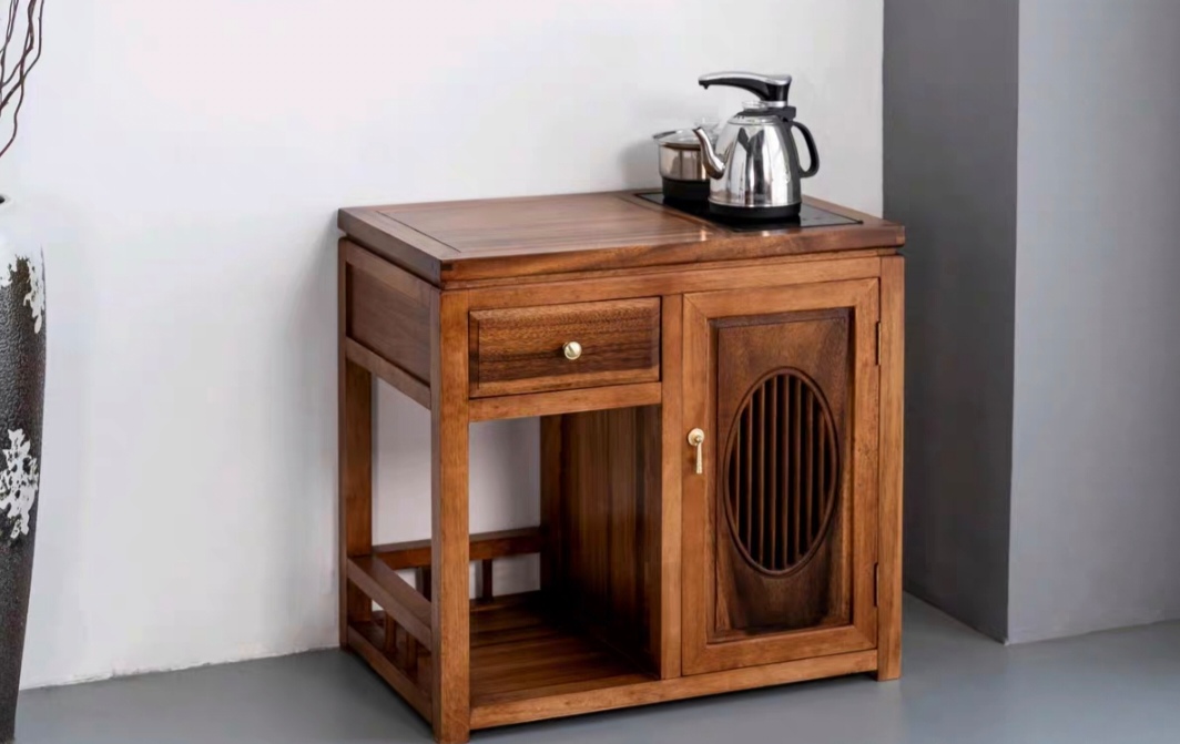 新中式南美胡桃木茶水柜茶边柜