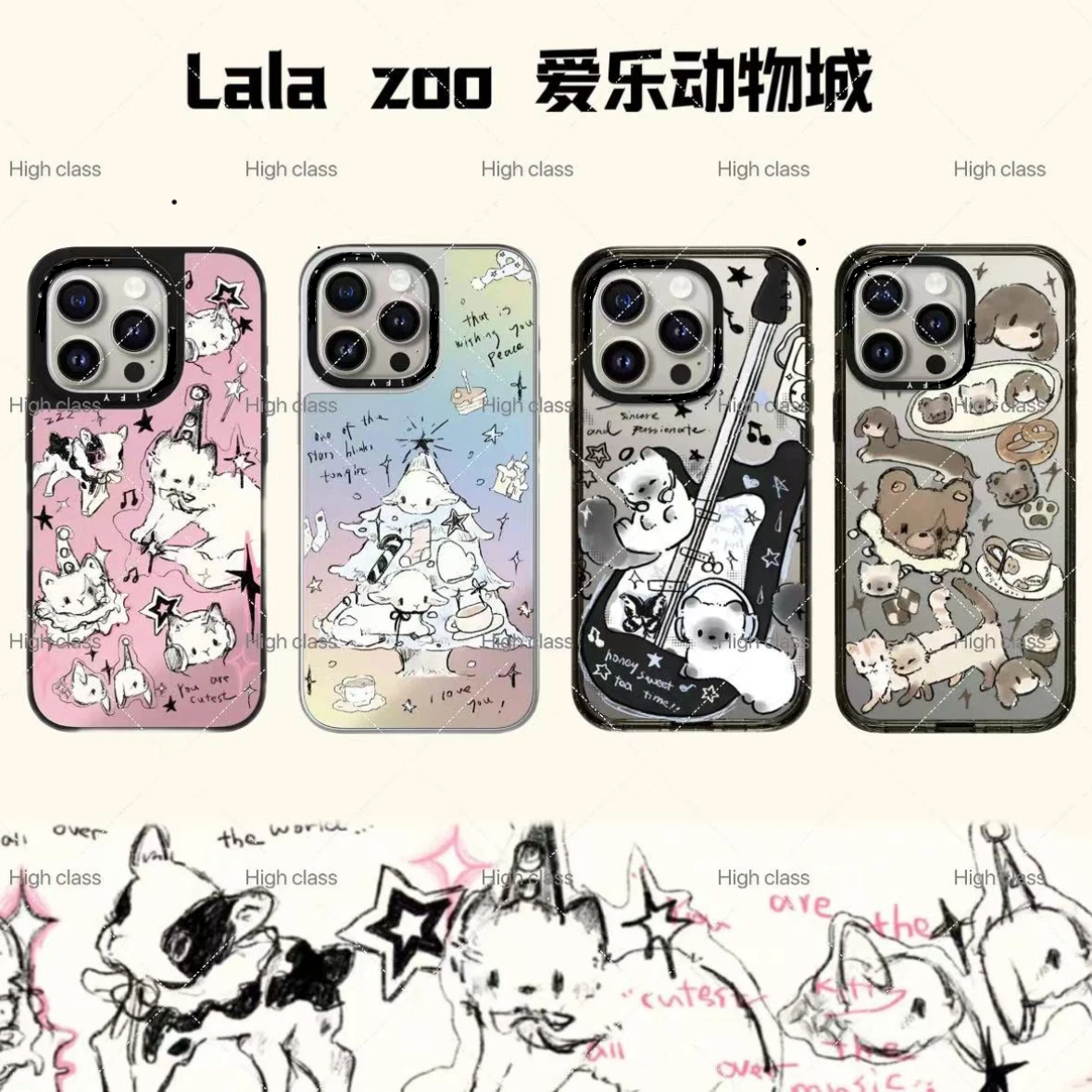 【lala zoo新款】iphone15镜面12proma适用苹果13promax手机壳14pro