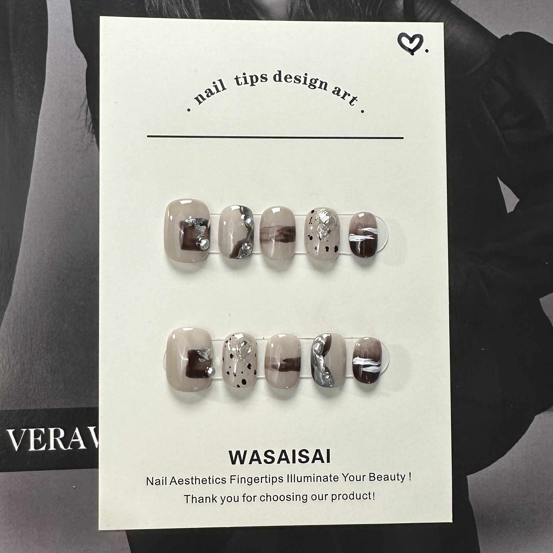 【高级灰】孤品 哇噻噻轻奢纯手工美甲高级气质定制穿戴甲显白