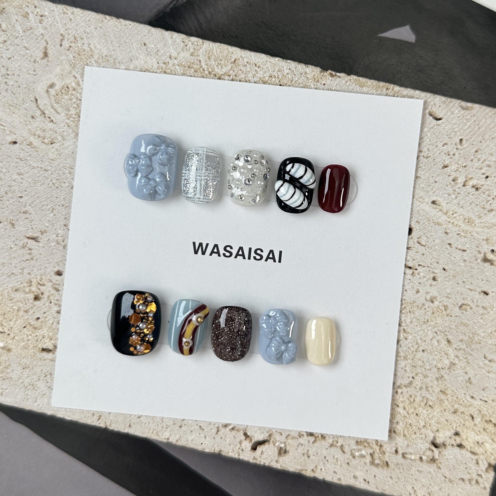 【蓝韵】哇噻噻轻奢多巴胺纯手工美甲高级气质定制穿戴甲显白