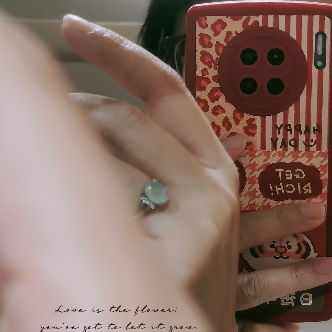 天然缅料翡翠戒指气质轻奢时尚银戒精致简约