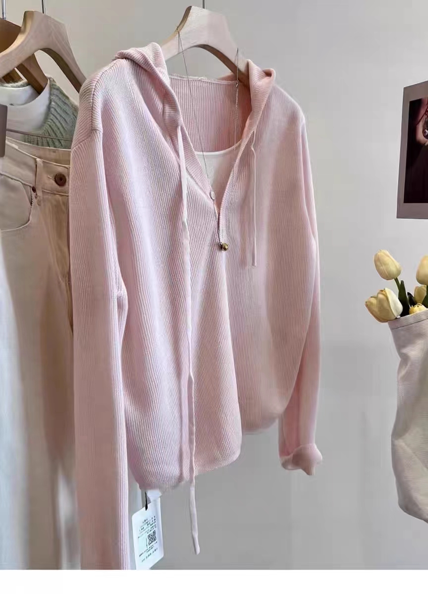 茉莉服饰时尚针织爆款舒适薄款宽松纯色百搭休闲纯欲慵懒风女装