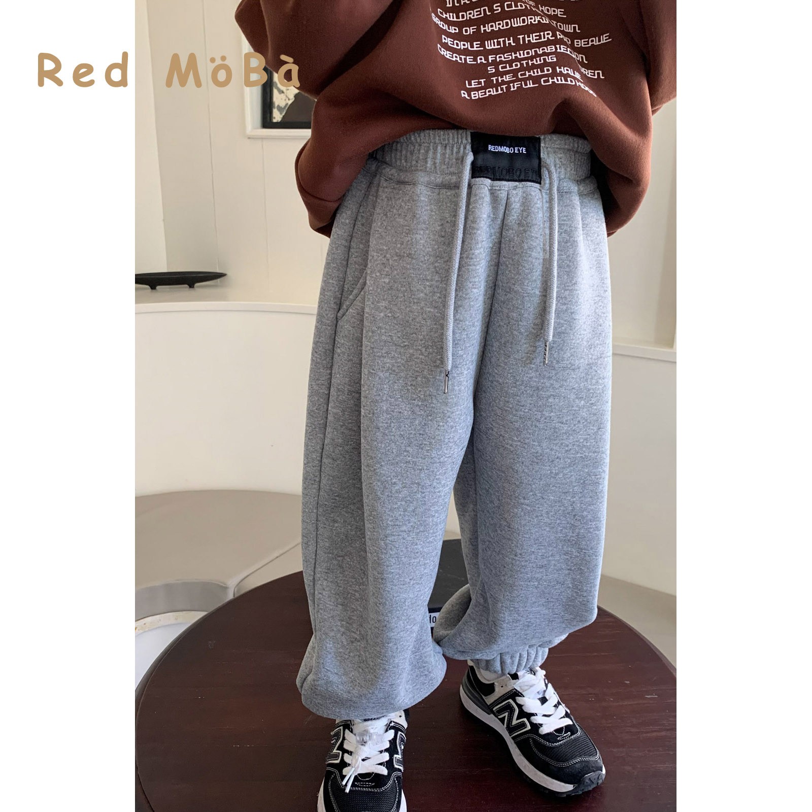 亲子款童装中大儿童男加绒加厚卫裤2025冬季新款MMK841311