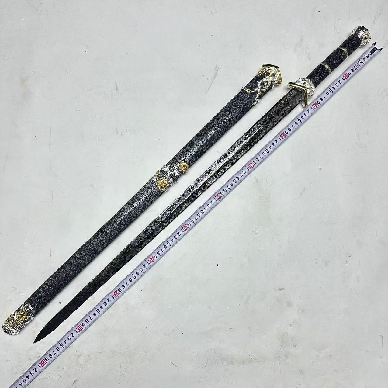 [九剑堂]梅兰竹菊君子剑古法仿古锻造收藏工艺品一体龙骨未开刃