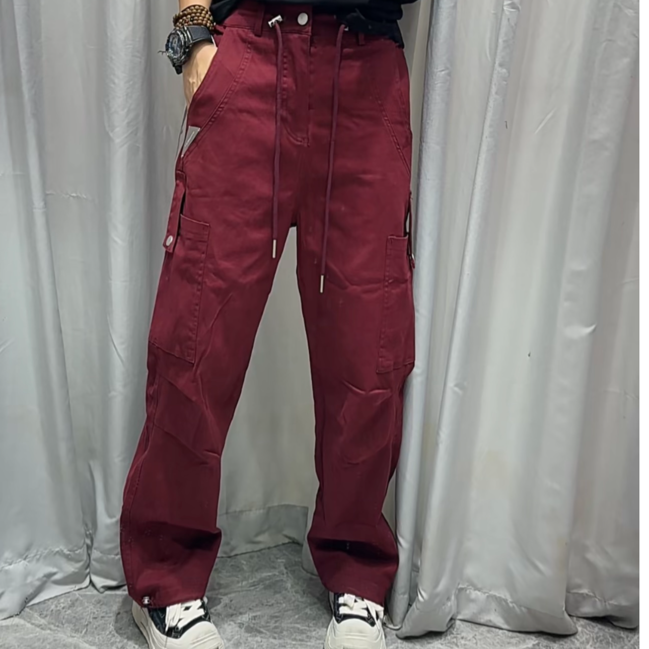 时尚休闲宽松百搭潮秋冬美式直筒复古秋季多口袋户外工装裤6619