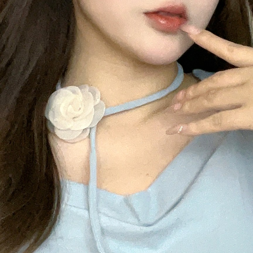 自由打结山茶花项链