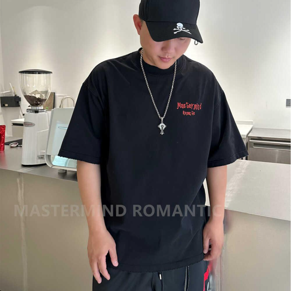 欧美复古骷髅头印花纯棉短袖t恤女男夏季美式街头暗黑系潮牌上衣