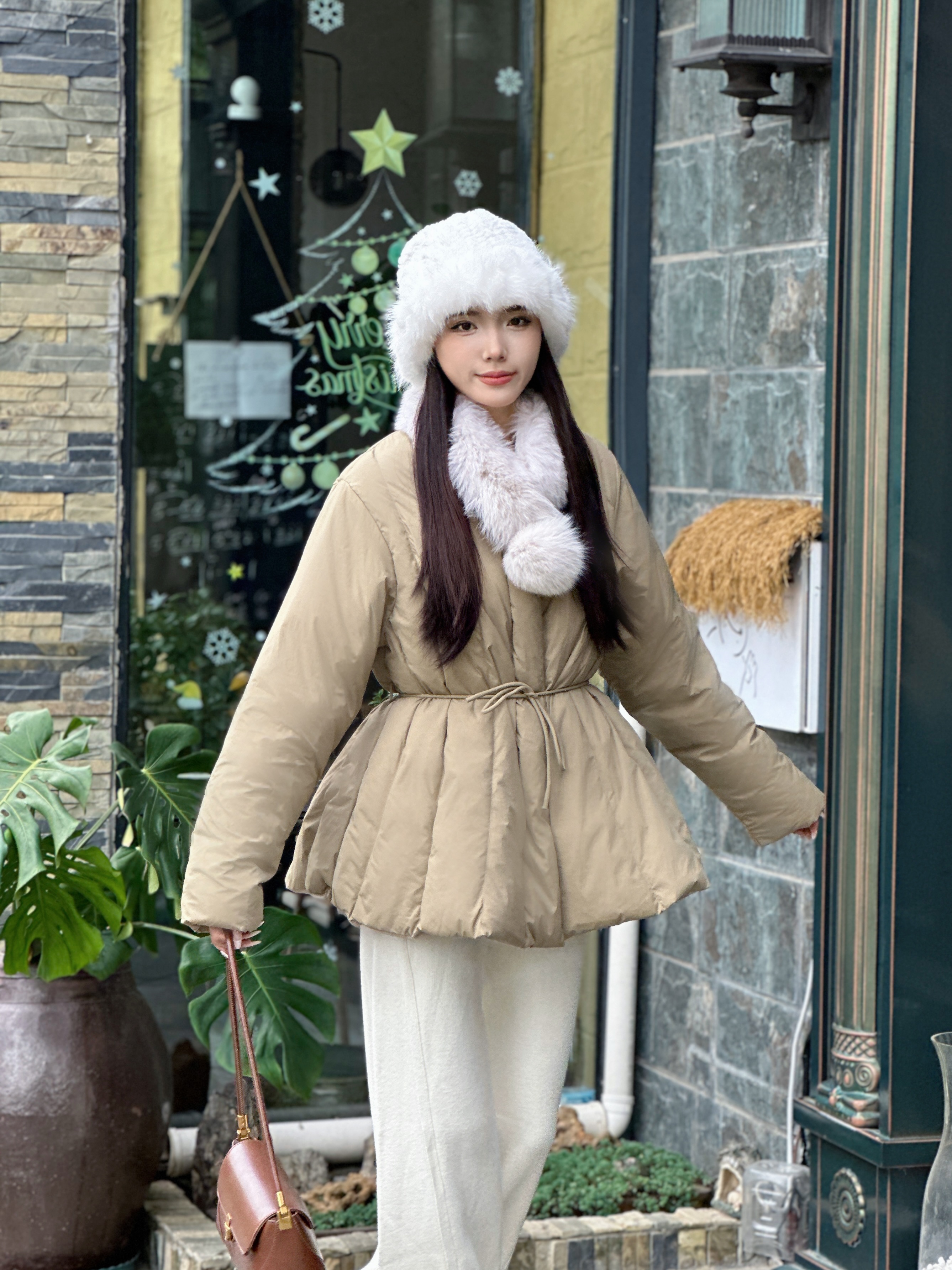 【白鸭绒】羽绒服宽松收腰加厚保暖韩版秋冬冬季洋气显瘦时尚中长款