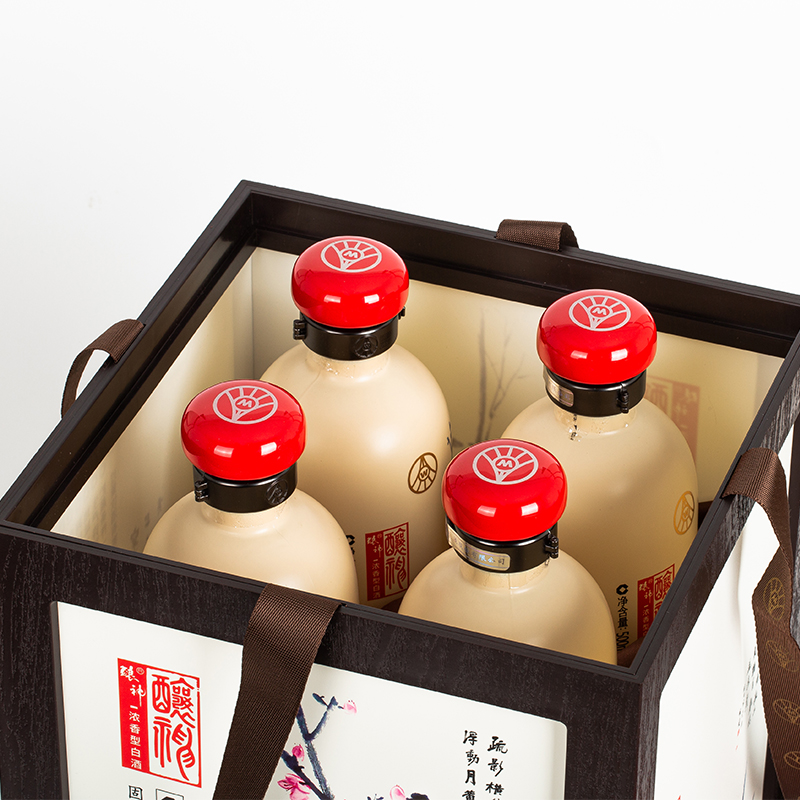 酿神五粮液股份50°梅兰竹菊浓香型珍藏精品白酒50度500ml*4_酒类- 大咖星选