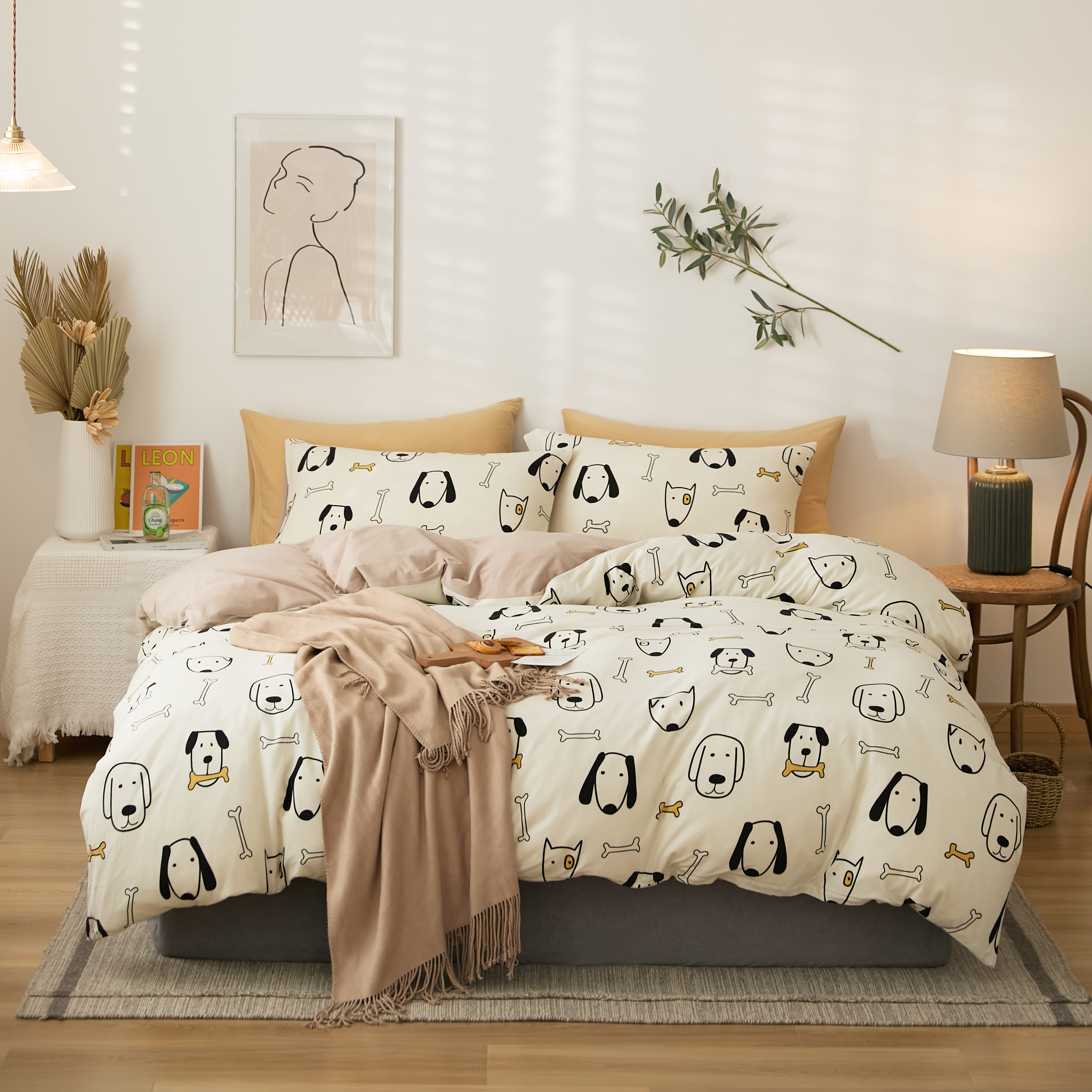 ZAKER纯棉天竺棉卡通碎花系列单被套针织棉小号宿舍双人床被罩