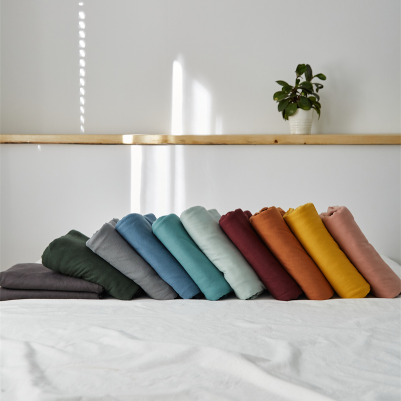 ZAKERA类纯棉天竺棉纯色单被套 针织棉床品