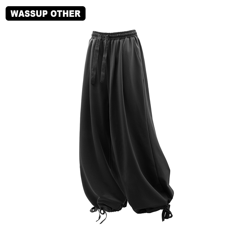 WASSUP OTHER摇粒绒直筒休闲裤男士秋冬季加绒加厚保暖运动卫裤子