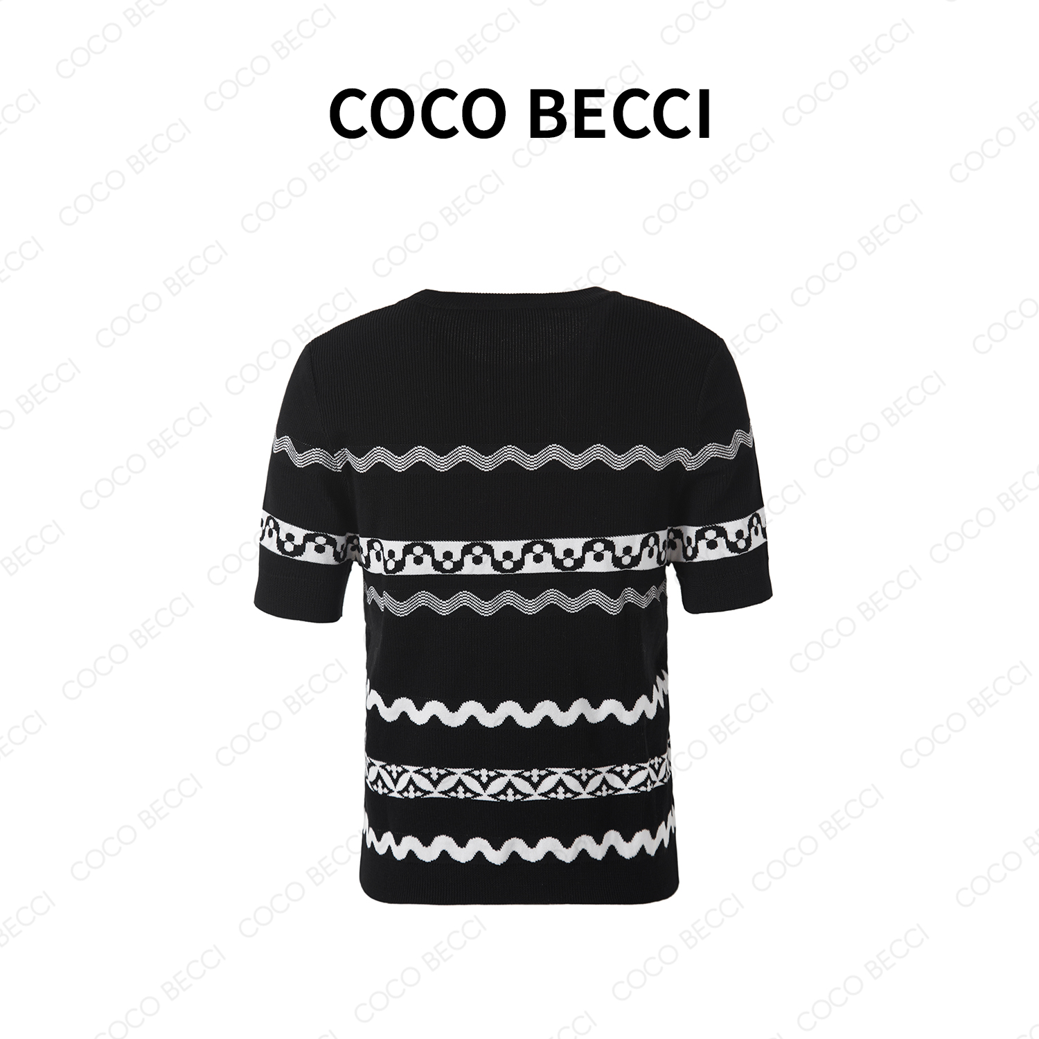 COCO BECCI【西西里】条纹撞色上衣YT24YW300006