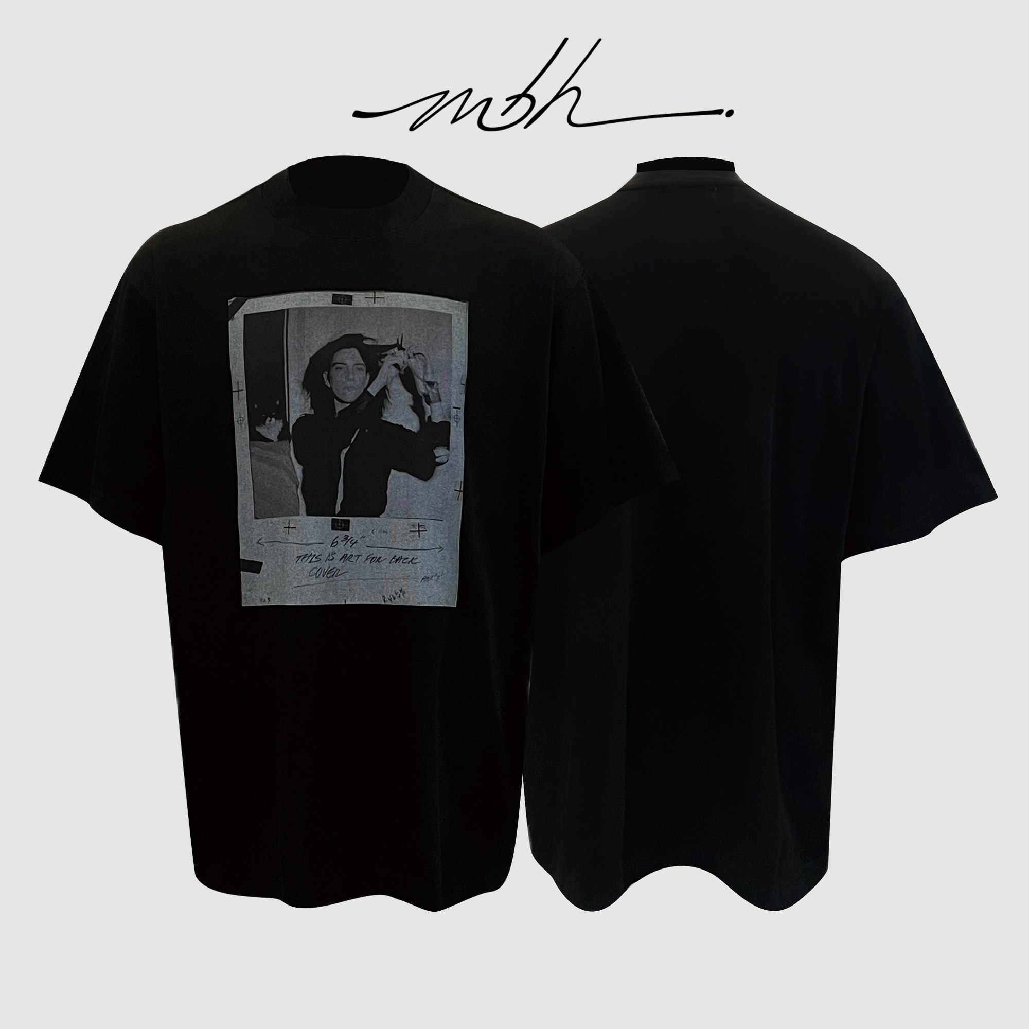 MBH|PUNKPORTRAITTEE美式朋克康丽白墨直喷水洗贴布印花户外T恤